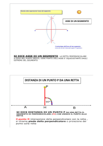 asse di un segmento, distanza da un punto P postulto delle parallele