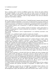La “condizione eccezionale” Al lettore Non ci saremmo sentiti in