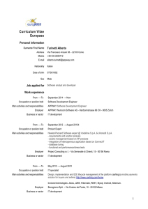 Curriculum Vitae Europass - Ordine degli Ingegneri della Provincia
