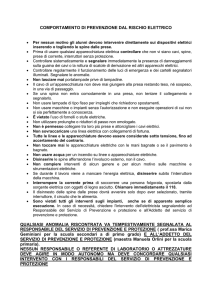COMPORTAMENTO DI PREVENZIONE DAL RISCHIO ELETTRICO