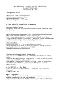 PROGRAMMA SVOLTO DI STORIA (Prof. Fabrizio Solieri) CLASSE
