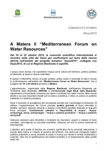 Comunicato stampa 18 ottobre - Università degli Studi della Basilicata