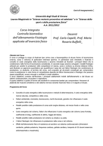 Corso di Controllo biomedico dell`allenamento