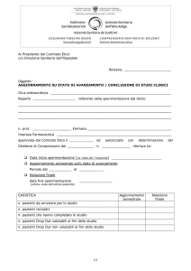 Rapporto intermedio/finale sperimentazione clinica