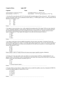 Compito di fisica luglio 2007