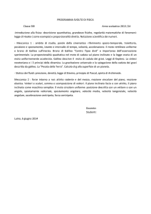 Programma svolto di fisica Classe 3Bl Anno scolastico 2013 /14