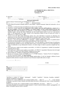 modello di domanda per installazione di mezzi pubblicitari