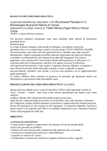 RIASSUNTO DEL PERCORSO DIDATTICO. CLASSI DESTINATARI