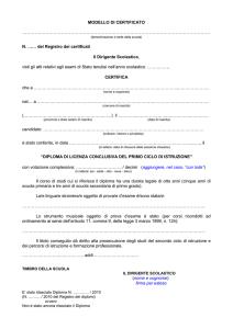 Modello di certificato