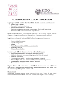 3. Salute riproduttiva, culturale e immigrazione