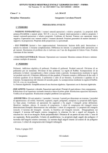 programma matematica.. - Itis Leonardo da Vinci