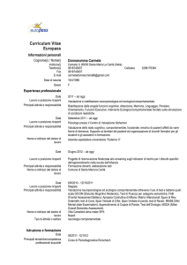 Curriculum Vitae Europass Informazioni personali Cognome(i