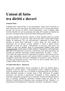 Unioni di fatto tra diritti e doveri Giannino Piana Il dibattito sulle
