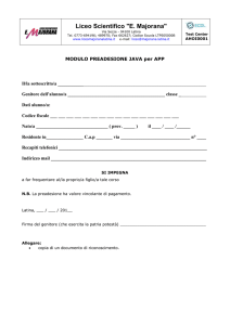 Preadesione-JAVA per APP