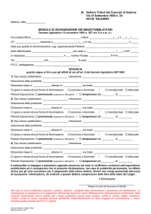 MODULO DI DICHIARAZIONE DEI MEZZI PUBBLICITARI ex art. 8