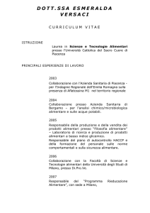 Curriculum di Esmeralda Versaci