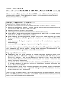 Classe delle Lauree in SCIENZE E TECNOLOGIE FISICHE