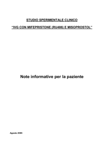 Note informative per la paziente