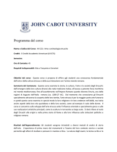 Programma del corso Nome e Codice del Corso: AH 221