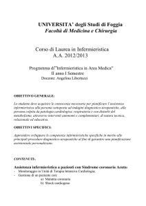 Infermieristica in area medica - Facoltà di Medicina e Chirurgia