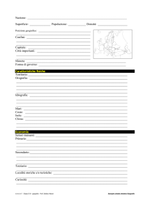 Foglio di lavoro di geografia: modello profilo paese