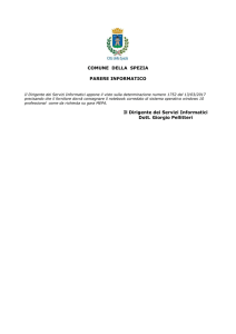 COMUNE DELLA SPEZIA PARERE INFORMATICO Il Dirigente dei