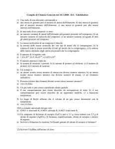 Compito di Chimica Generale del 10