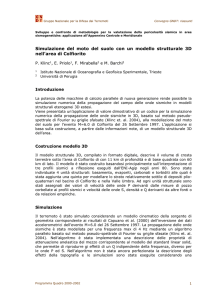 Simulazione del moto del suolo con un modello strutturale