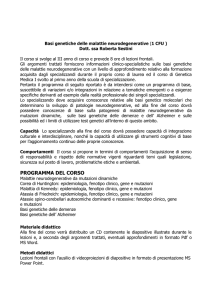 Basi genetiche delle malattie neurodegenerative