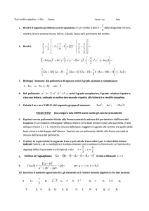 Test verifica algebra – 4 fila Alunno classe I sez. Data Risolvi il