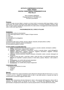 programmazione del corso di italiano