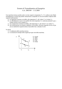 Esonero di Termodinamica ed Energetica
