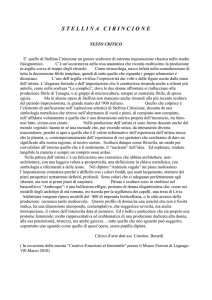 testi critici - STELLINA CIRINCIONE