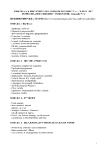 PROGRAMMA PREVENTIVO DI INFORMATICA E SISTEMI