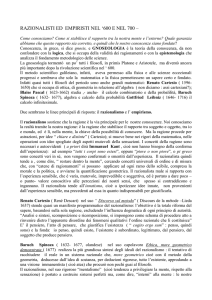 razionalisti ed empiristi nel `600 e nel 700