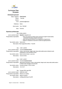 Curriculum Vitae Europass Informazioni personali Nome / Cognome