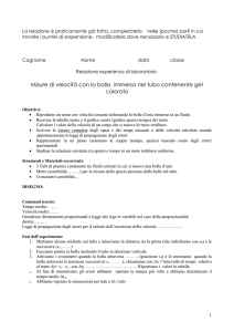 Misure di velocità con la guidovia a cuscino d`aria