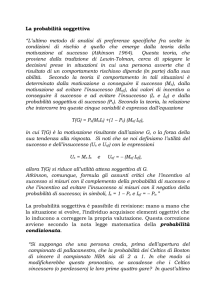 La probabilità soggettiva - Dipartimento di Matematica