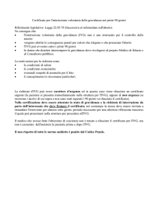 Certificato per l`interruzione volontaria della gravidanza nei primi 90