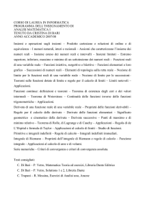 Programma di Analisi Matematica 1 2007/08