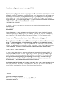 Come fare un collegamento interno in una pagina HTML
