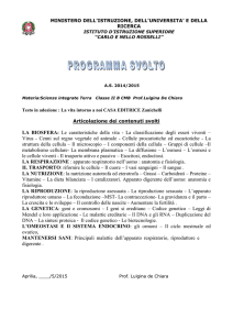 Biologia - prof.ssa De Chiara