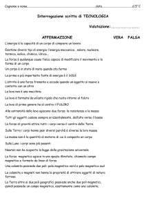 Interrogazione scritta sull`energia, sulle forze e le leve