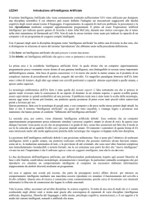 LEZAI1 Introduzione all`Intelligenza Artificiale Il termine Intelligenza