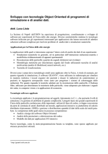 Sviluppo con tecnologie Object Oriented di programmi di