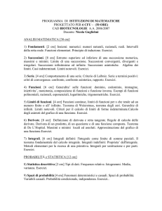 PROGRAMMA DI ISTITUZIONI DI MATEMATICHE