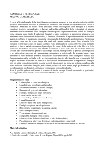SOCIOLOGIA DELLA FAMIGLIA