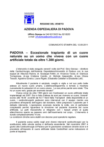 Trapianto cuore da cuore artificiale