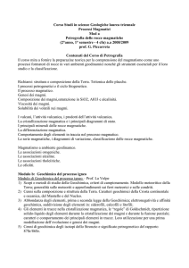 Petrogr. Rocce Magmatiche + Geochimica + Vulcanologia