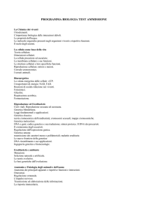 PROGRAMMA BIOLOGIA TEST AMMISSIONE